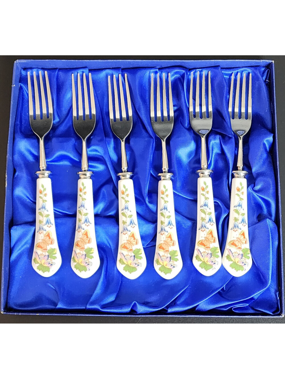 Aynsley Cottage Garden Set of 6 Steak Forks - Excellent